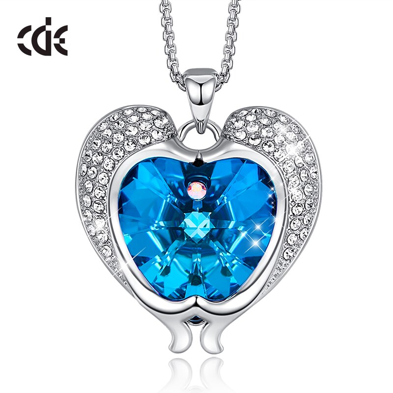 Women Animal Necklace with Blue Crystals Dolphin Pendant - 200000162 Find Epic Store