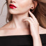 Fashionable Luxury Red Color Crystal Round Shape Stud Earrings - 200000171 Find Epic Store