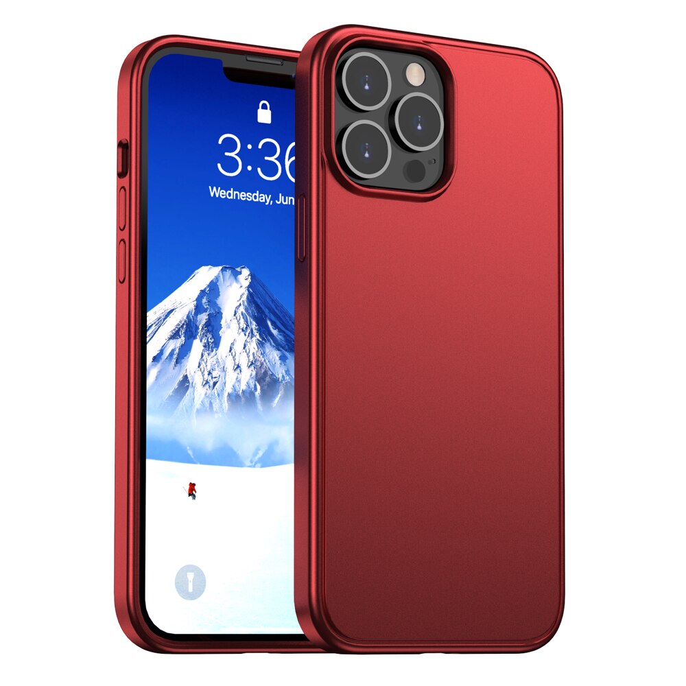 For iPhone 13 12 Pro Max Case,[Color Changing Matte] Shock-Proof Hard Back and Soft TPU Slim Phone Case Cover for iPhone 13 Pro - 0 for iPhone 13 / Red / United States Find Epic Store