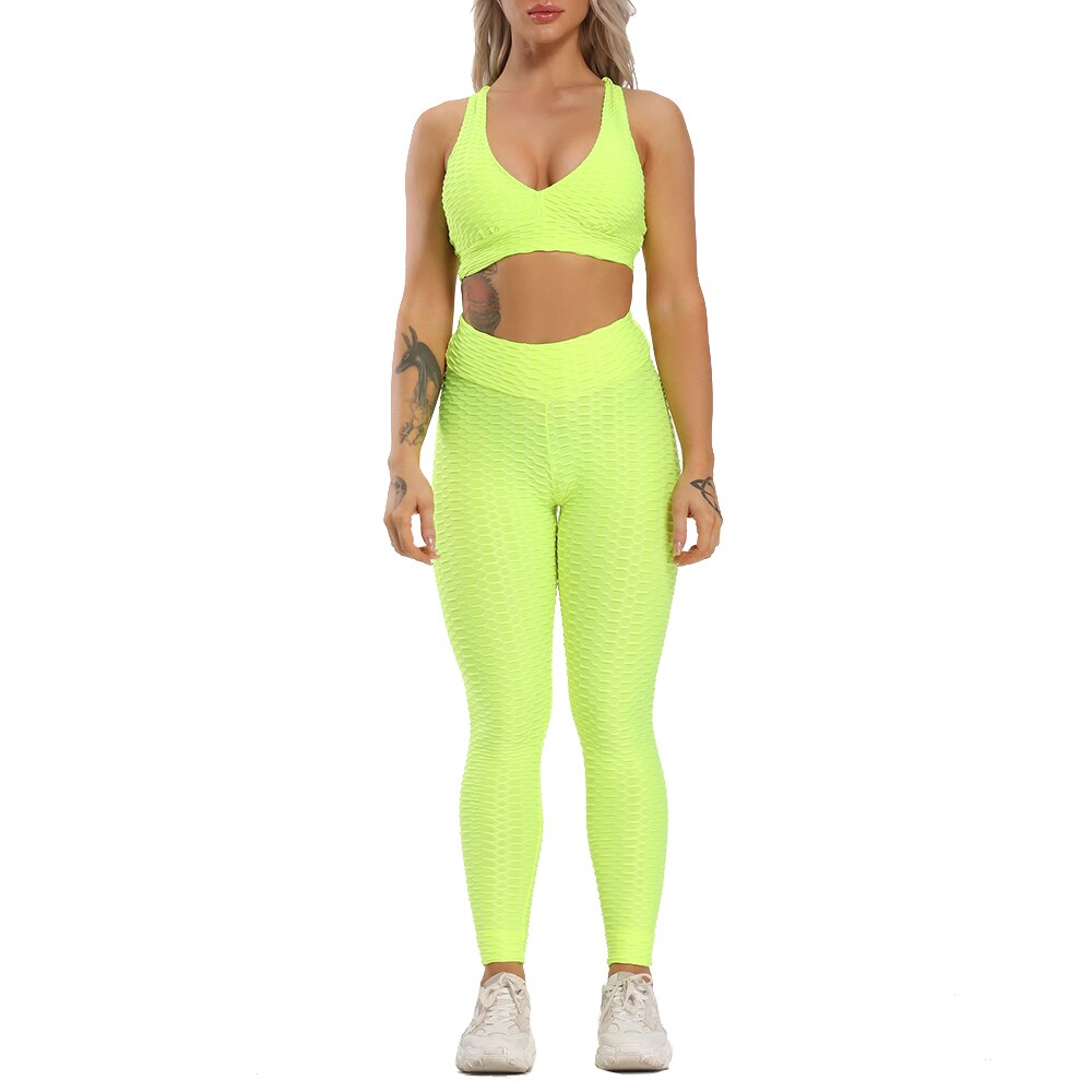 Yoga Set Women Workout Dry Fit Sportswear - 200002143 light yellow full / S / United States Find Epic Store