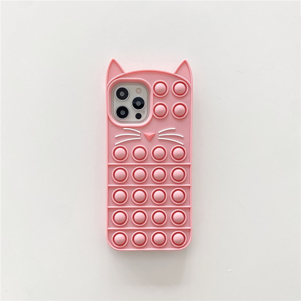 Pink Cat Color Case - Relive Stress Pop Fidget Toys Push It Bubble Silicone Phone Case Iphone 12 11 Pro Max 7 8 Plus X XR XS 6 6S Soft Rainbow Cover - 380230 for iphone 6 6s / 2 / United States Find Epic Store