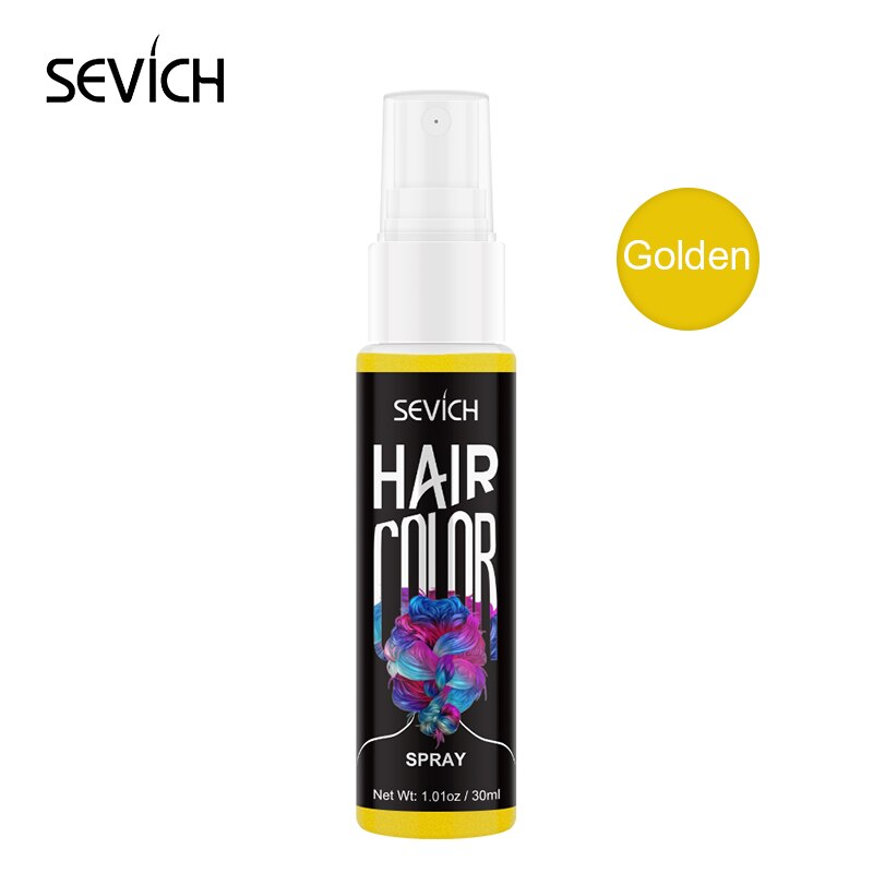 Sevich 30ml Temporary Hair Dye Spray DIY Hair Color Liquid Washable 5 colors One Time Hair Color Spray Instant color - 200001173 United States / Golden Find Epic Store