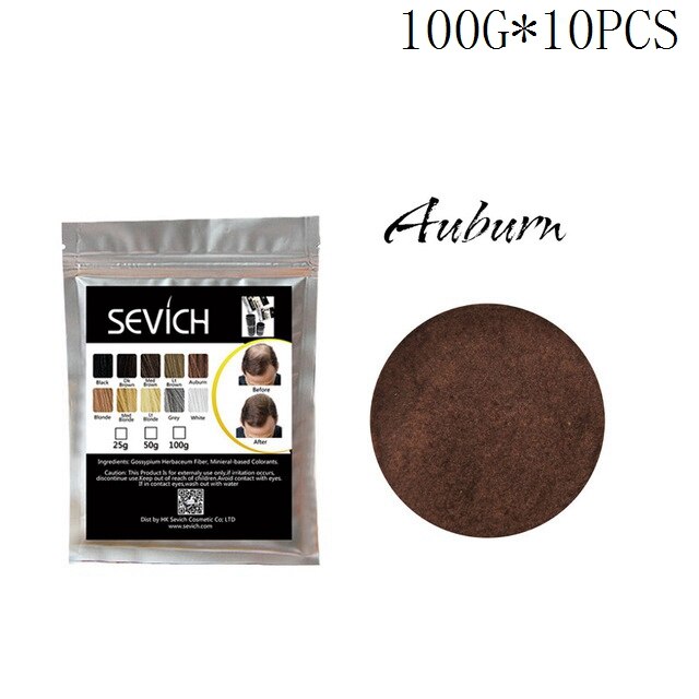 Sevich 10 Color 1000g Refill Bags Salon Regrowth Keratin Hair Fiber Thickening Hair Loss Conceal Styling Powders Extension - 200001174 United States / auburn Find Epic Store