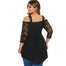 6XL Plus Size Off Shoulder Lace Long Sleeve Black Blouse - 200000346 Find Epic Store
