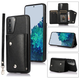 Black Leather Case for Samsung Galaxy S20 S21 Ultra Plus A71 A51 Note 20 10 Plus A70 A50 A20 A20e S9 S8 Plus S7 Edge Wallet Cover - 380230 Find Epic Store