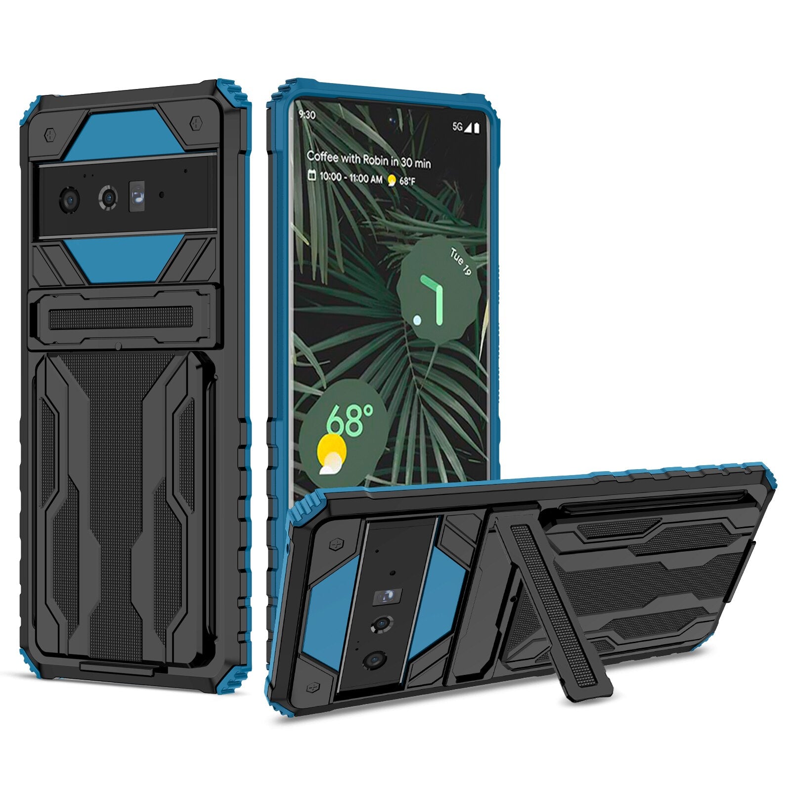 Case for Google Pixel 6 Pro Case Wallet 3-Card Flip Cover Credit Card Holder Slot Back Pocket Dual Layer Protective Hybrid Hard Case - 0 Pixel 6 / Blue / United States Find Epic Store