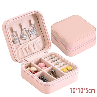 2021 New PU Leather Jewelry Storage Box Portable Double-Layer Packaging Box European-Style Multi-Function Winter Gift - 200001479 United States / Pink 02 Find Epic Store