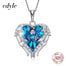 925 Sterling Silver Jewelry Fashion Four Colors Crystal Heart Angel Wing Pendant - 200001699 Find Epic Store
