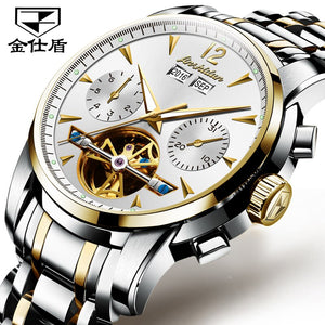 OLEVS Business Automatic Mechanical Tourbillon Luxury Watch - 200033142 gold white / United States Find Epic Store