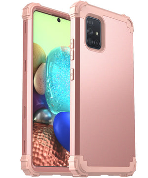 Case for Samsung Galaxy A71 A51 5G Rugged Rubber Matte Hard Silicone Back Cover Shockproof Protective Phone Cases for A71 A51 5G - for Samsung A71 5G / Rose gold / United States Find Epic Store