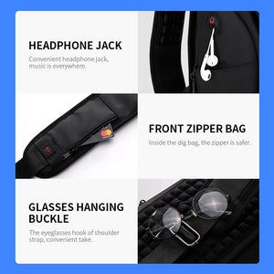 Multifunction Crossbody Bags Men USB Charging Chest Pack Short Trip Messengers Chest Bag Water Repellent Shoulder Bag - 201340512 Find Epic Store
