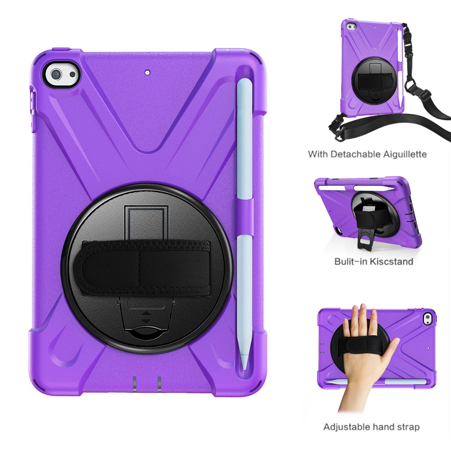 For iPad Mini 4 5 7.9" Case Silicone Shockproof Full Protective Case For iPad Mini 3 2 1 with Pencil Holder 5th Generation Case - 200001091 Purple / United States / For iPad Mini 1 2 3 Find Epic Store