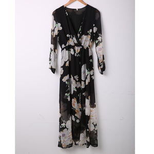 Long Sleeve Printing Floral Dress - 200000347 Find Epic Store