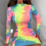 Tie-dye Fashion Round Neck Long Sleeve Bodycon Dress - 200000347 Find Epic Store