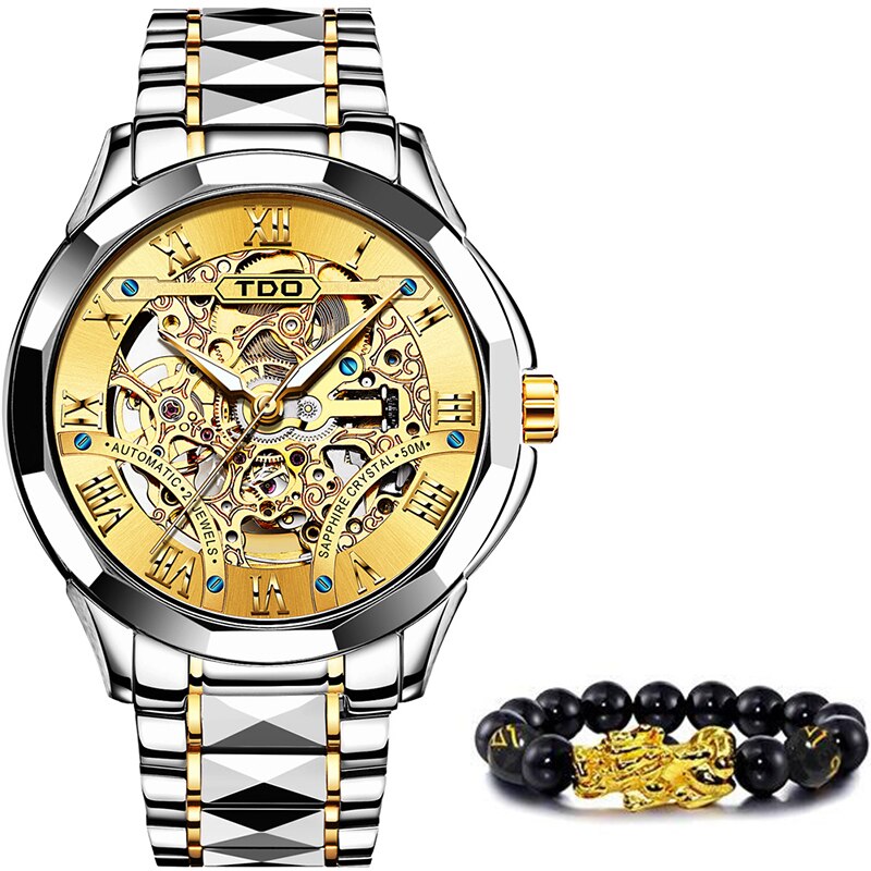 Top Brand Luxury Automatic Sapphire Crystal Fashion Watch - 200033142 two tone gold / United States Find Epic Store
