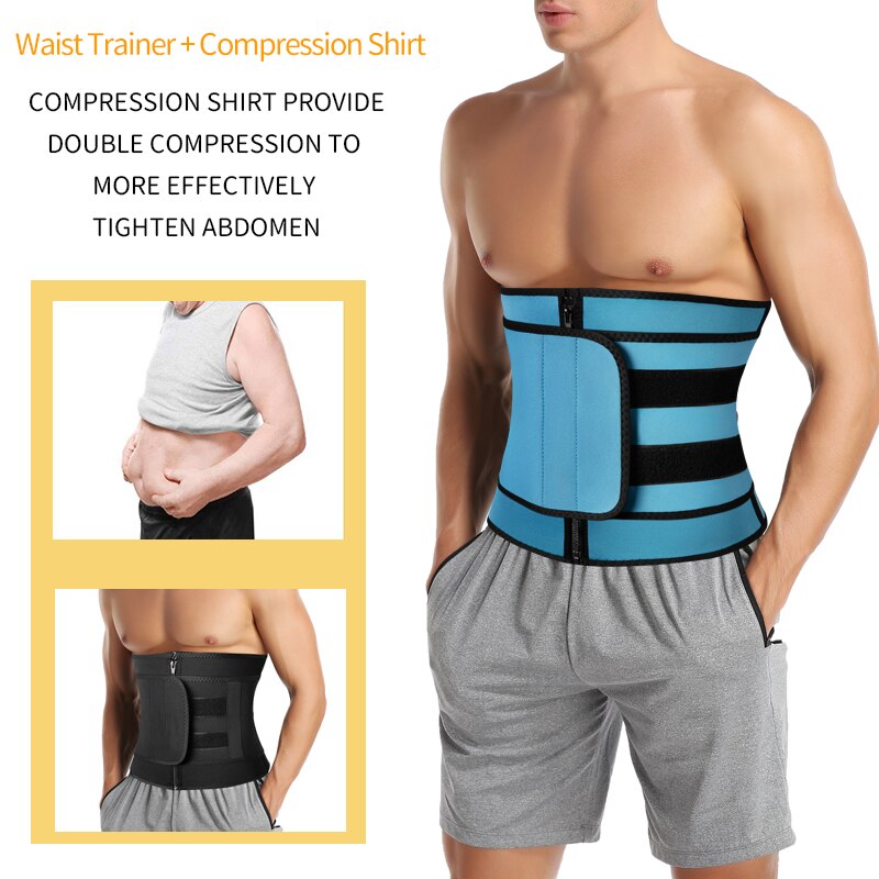 Men Workout Waist Trainer Abdomen Sweat Slimming Belt Weight Loss Shapewear Neoprene Fitness Belly Shapers Sauna Trimmer Belt - 200001873 Find Epic Store