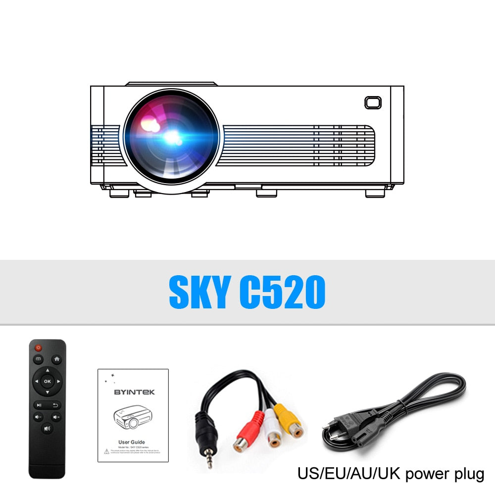 BYINTEK C520 Mini LED HD 150inch Home Theater Portable Support 1080P Full HD Video Projector - 2107 United States / C520 Find Epic Store