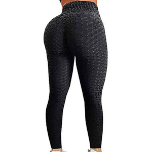 Women Ruched Butt Lift Leggings High Waist Yoga Pants Textured Scrunch Booty Workout Tights Running Fitness Leggings - 200000614 Black / S / United States Find Epic Store