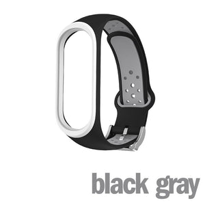 Bracelet for Xiaomi Mi Band 5 4 3 Sport Band Watch Band Soft Silicone Waterproof Rubber Strap for Xiaomi Miband 5 Band4 3 NFC - 200000127 United States / black gray / For Miband 4 or 3 Find Epic Store