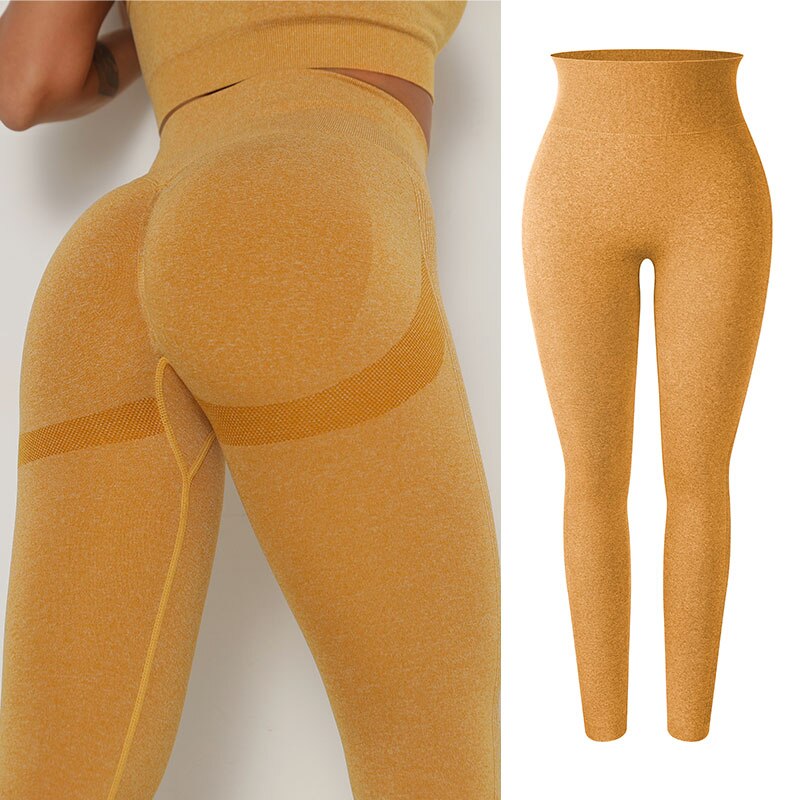 Women Seamless Leggings High Waist Butt Lifter Yoga Pants Tummy Control Compression Leggins Fitness Running Outfits Workout Pant - 0 Yellow 3 / S / United States Find Epic Store