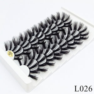 8 pairs of 25mm eyelashes cruelty-free artificial 3D mink eyelashes, soft and natural false eyelashes wholesale manufacturer - 200001197 L026 / United States Find Epic Store