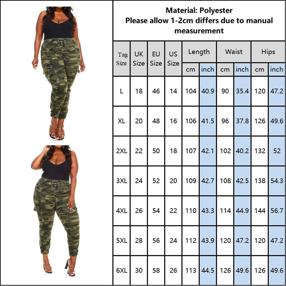 Camouflage Printed Ladies Cargo Pants - 200000366 Find Epic Store