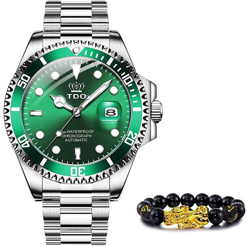 Top Brand Sapphire Glass Men Watch - 200033142 siliver green / United States Find Epic Store