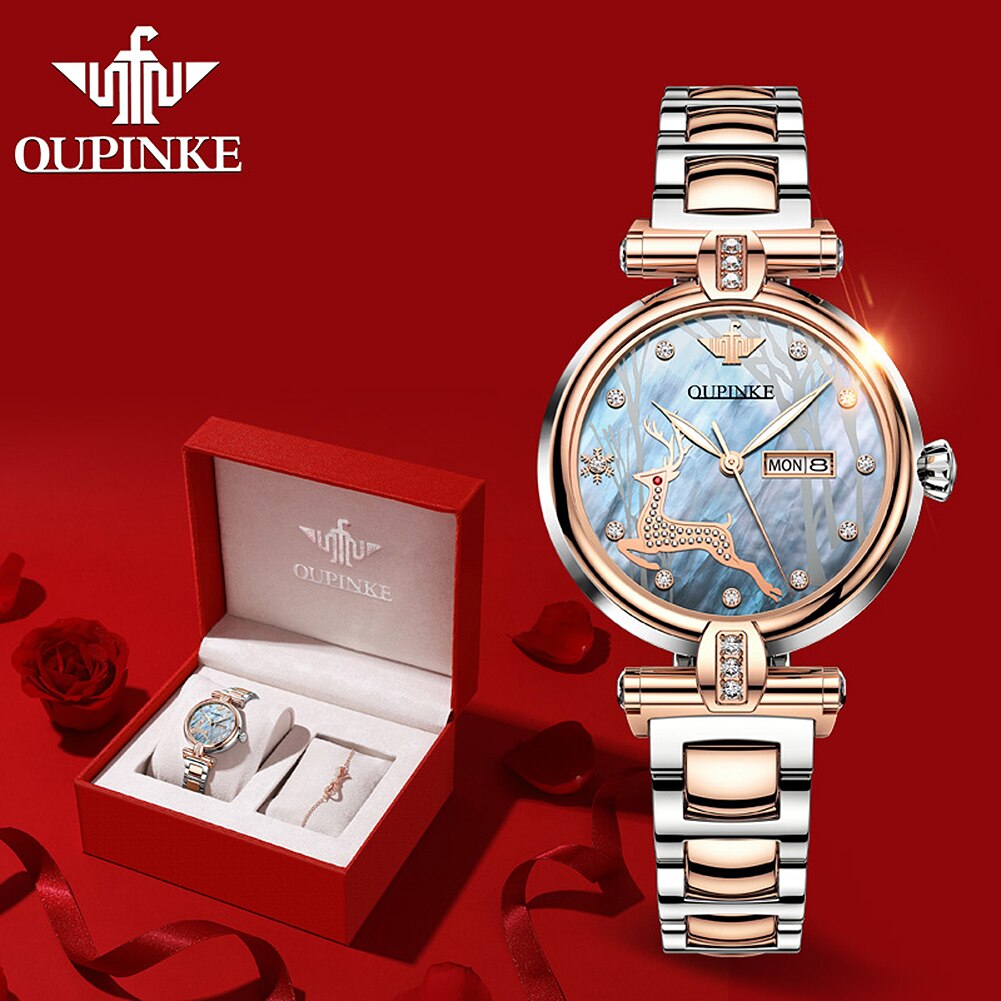 OUPINKE Sky Blue 3D Classic Mechanical Sapphire Crystal Luxury watch - 200363143 sky blue / United States Find Epic Store