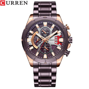 Top Brand Luxury Fashion Watches Men's Casual Quartz Wristwatch Business Watch Men Stainless Steel Waterproof Male Clock - 0 coffee Find Epic Store