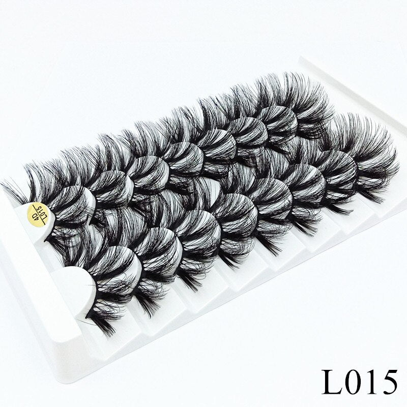 8 pairs of 25mm eyelashes cruelty-free artificial 3D mink eyelashes, soft and natural false eyelashes wholesale manufacturer - 200001197 L015 / United States Find Epic Store