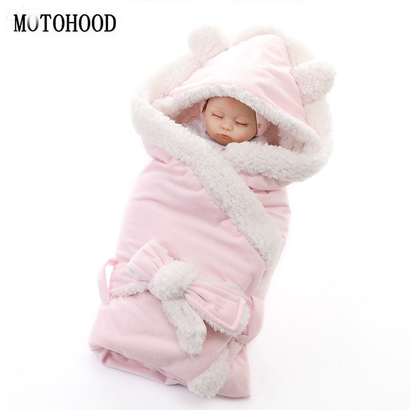 Blanket Wrap Double Layer Fleece Baby Swaddle Sleeping Bag For Newborns - Pink Find Epic Store