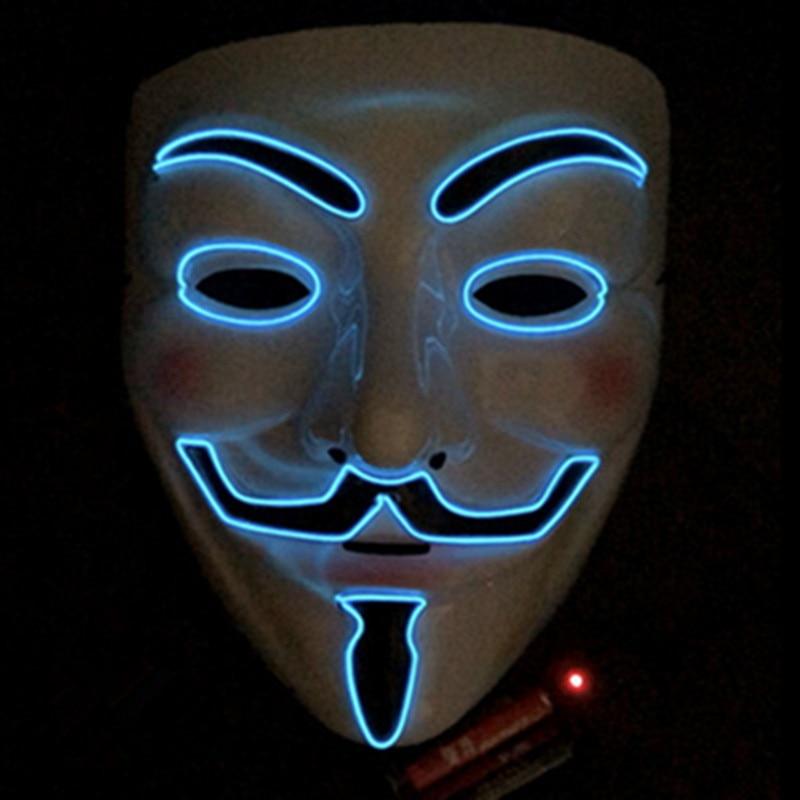 Vendetta Led Luminous Mask - Blue / Battery Style Find Epic Store