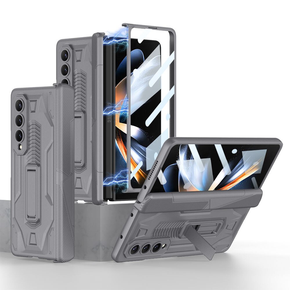 Magnetic Folding Armor Case for Samsung Galaxy Z Fold 4 5G with Bracket Anti-Drop Shockproof Full Protection Cover - 0 For Galaxy Z Fold 4 / Grey / United States Find Epic Store
