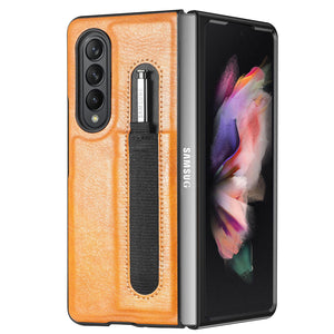 Premium Leather Case for Samsung Galaxy Z Fold 4 Slim Design with Pen Holder Anti-Drop Cover for Galaxy Z Fold 3 - 0 For Galaxy Z Fold 3 / Brown / United States Find Epic Store