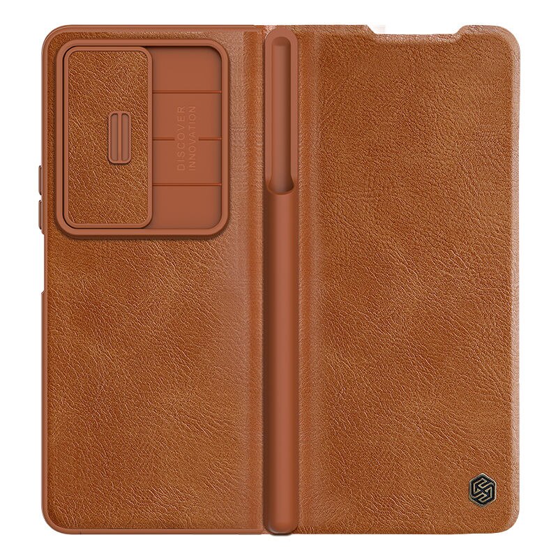 Flip Leather Case For Samsung Galaxy Z Fold 4 5G Kickstand With S-Pen Pocket For Z Fold 4 Slide Camera Back Cover - 0 For Samsung Z Fold 4 / Brown / United States Find Epic Store