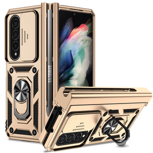 Case For Samsung Galaxy Z Fold 4 Slide Camera Lens Military Grade Bumpers Armor Cover for Samsung Galaxy Z Fold 4 - 0 For Galaxy Z Fold 4 / Gold / United States Find Epic Store