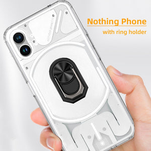 Nothing Phone 1 Case, with Ring Holder Crystal Clear Anti-Yellow Ultra-Thin Slim Fit Soft Silicone Magnetic Car Mount Phone Case - 0 Find Epic Store