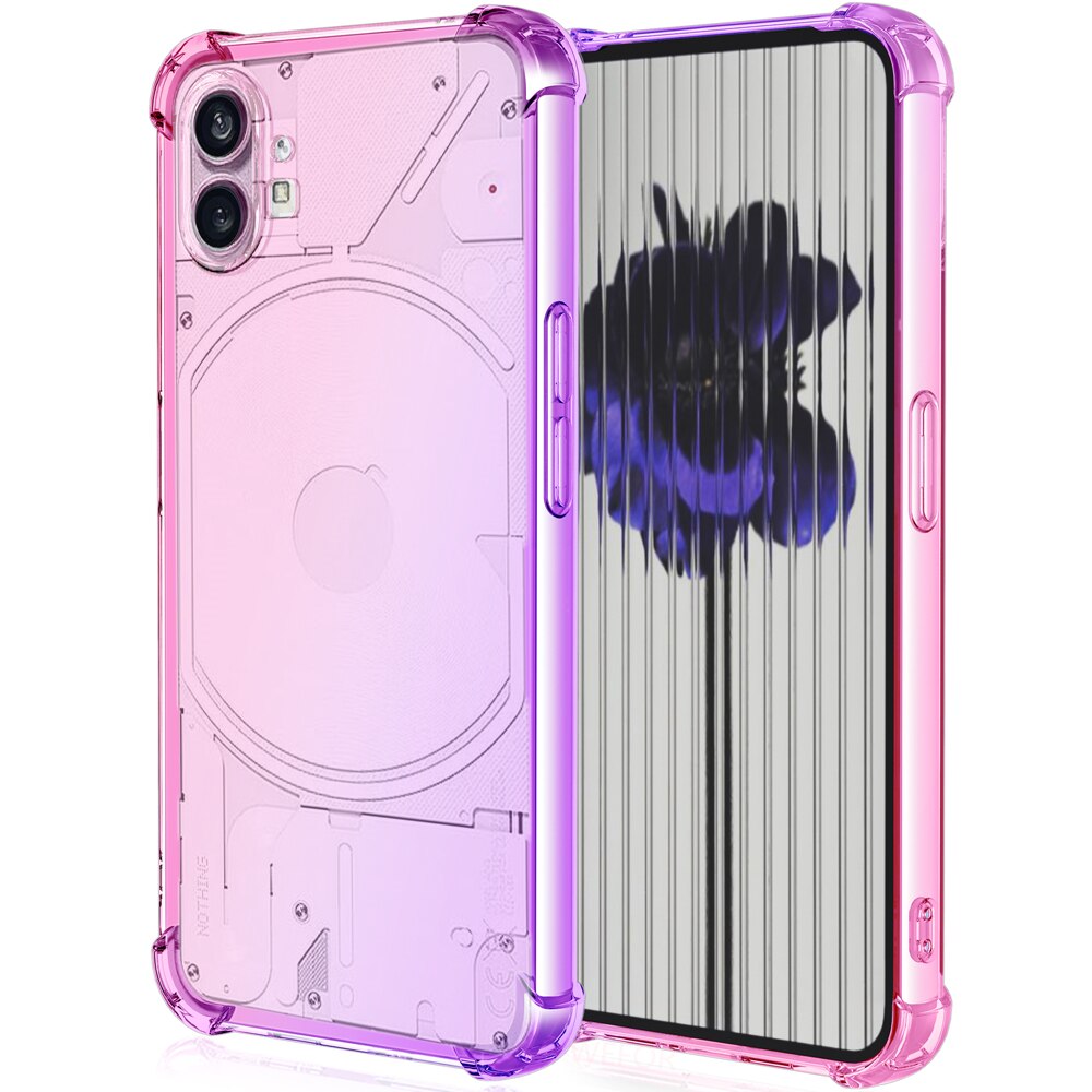 Case for Nothing Phone 1 Clear Cute Gradient Slim Anti Scratch TPU Phone Cover Reinforced Corners Shockproof Protective Case - 0 for Nothing Phone 1 / Pink Purple / United States Find Epic Store