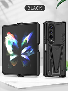 Case For Samsung Galaxy Z Fold 4 Armor Stand Holder Rugged Silicone Shockproof Case For Galaxy Z Fold 3 5G Back Cover - 0 For Galaxy Z Fold 3 / Black / United States Find Epic Store