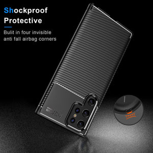 Case for Samsung Galaxy S22 Ultra, [Carbon Fiber Design][Grid Heat Dissipation Lining] Ultra Slim Shockproof Protective Case - 0 Find Epic Store