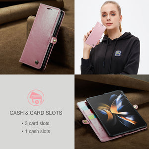 Case For Samsung Galaxy Z Fold 4 5G Retro Purse Leather Luxury Magnetic Card Holder All-Round Protection Wallet Cover - 0 Find Epic Store