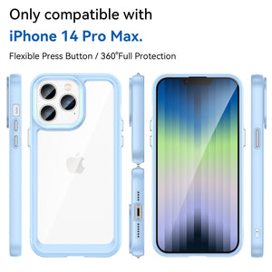 Clear Hard PC Back Case For Apple iPhone 14 Pro Max Camera Lens Protective Soft TPU Bumper Transparent Cover For iPhone 14 Pro - 0 Find Epic Store