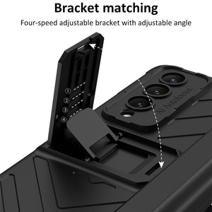 Magnetic Folding Armor Slide Pen Case for Samsung Galaxy Z Fold 4 5G with adjustable Bracket Anti-Drop Full Protection Cover - 0 Find Epic Store