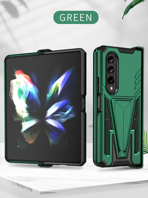 Case For Samsung Galaxy Z Fold 4 Armor Stand Holder Rugged Silicone Shockproof Case For Galaxy Z Fold 3 5G Back Cover - 0 For Galaxy Z Fold 3 / Green / United States Find Epic Store