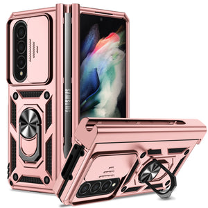 Case For Samsung Galaxy Z Fold 4 Slide Camera Lens Military Grade Bumpers Armor Cover for Samsung Galaxy Z Fold 4 - 0 For Galaxy Z Fold 4 / Rose Gold / United States Find Epic Store