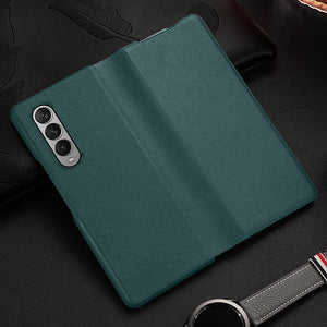 High Quality Genuine Plain Leather Case for Samsung Galaxy Z Fold 4 Anti-drop Lens and Screen Full Protection Folding Case - 0 For Galaxy Z Fold 4 / Green 2 / United States Find Epic Store