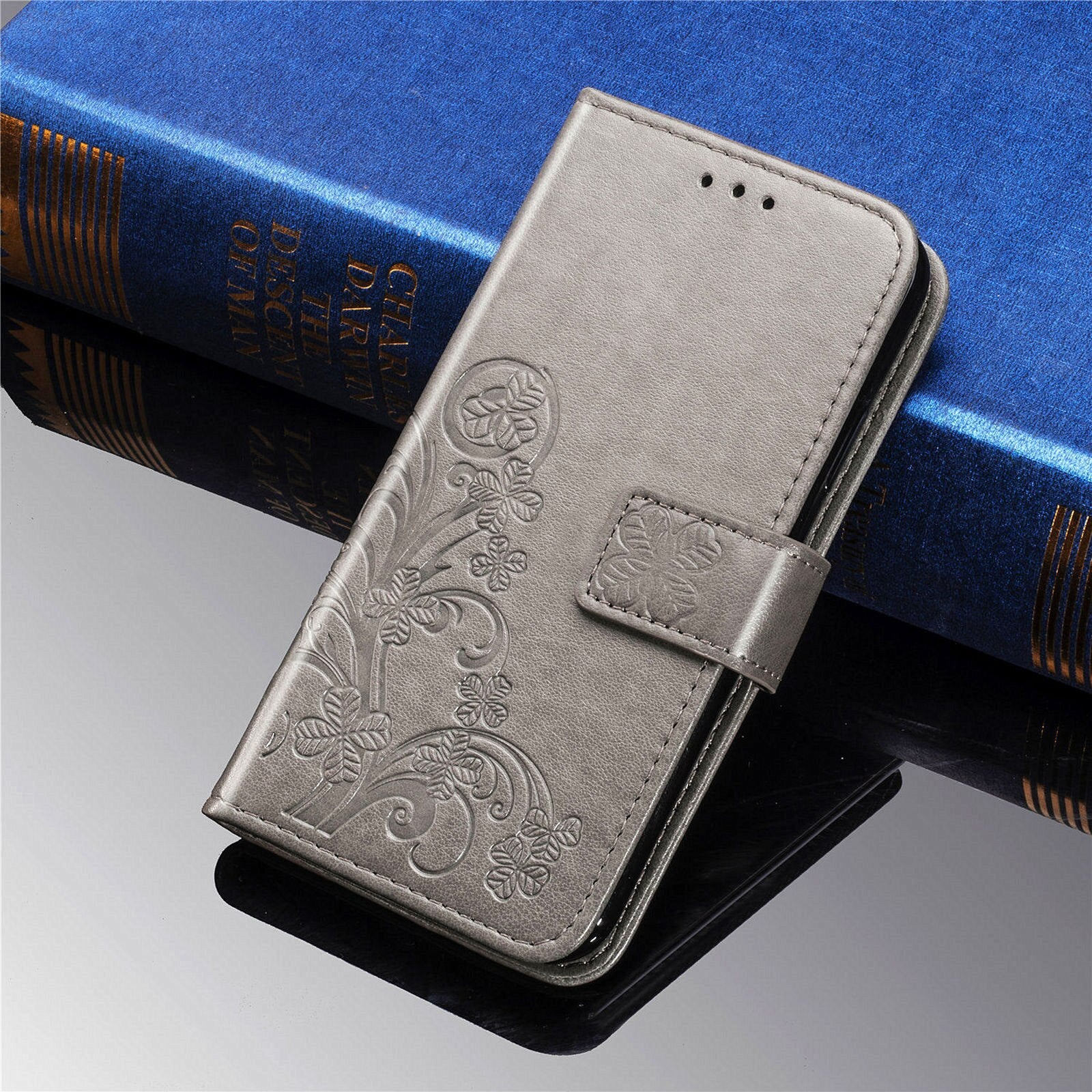 Embossed 3D Flower Case for Samsung Galaxy Z Fold 4 Fold 3 Leather Wallet Phone Case Bag Cover - 0 For Galaxy Z Fold 3 / Grey / United States Find Epic Store