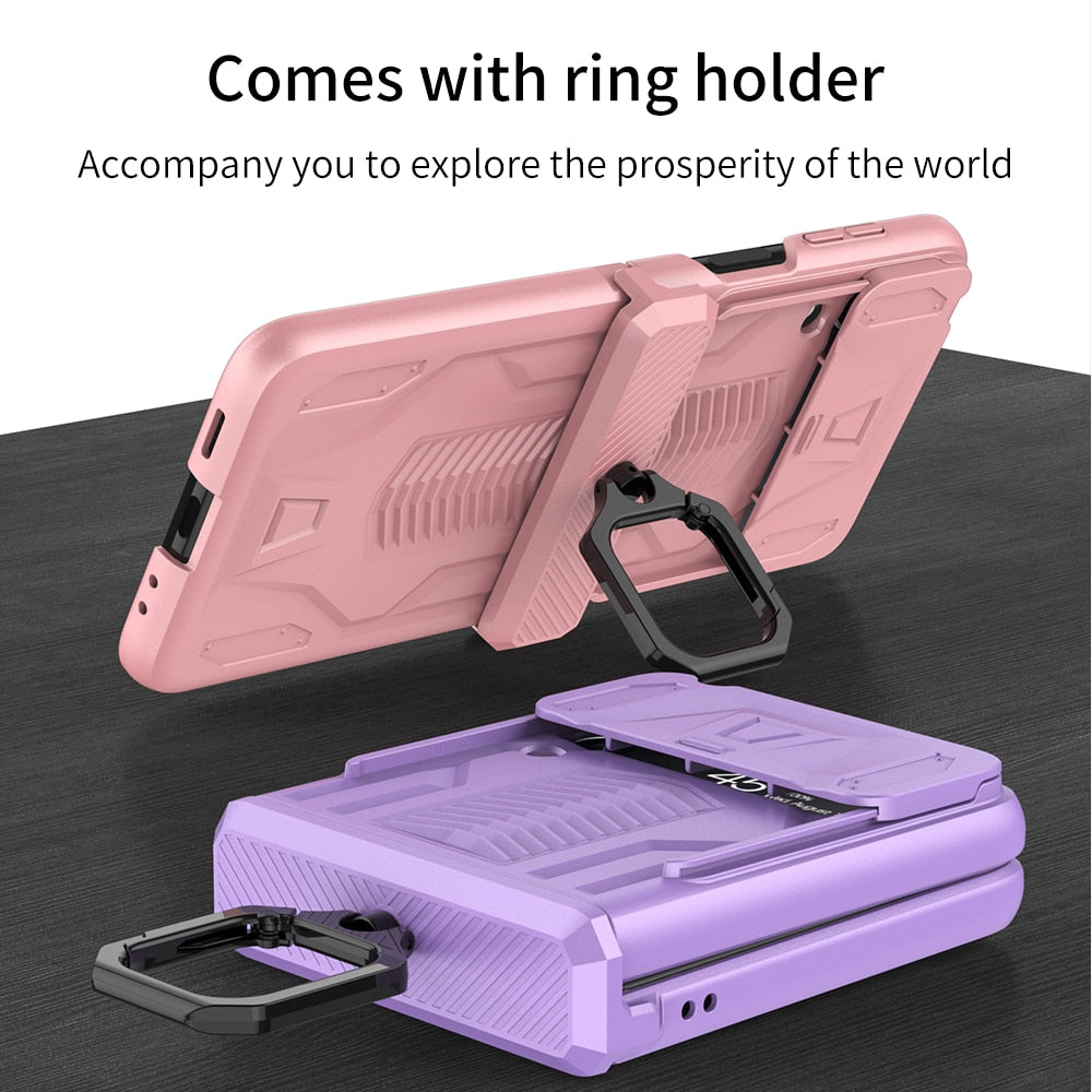 With Push Window Camera Protector Case For Samsung Galaxy Z Flip 3 Shockproof Phone Cover Z Flip 4 3 5G Magnetic Case Key Ring - 0 Find Epic Store