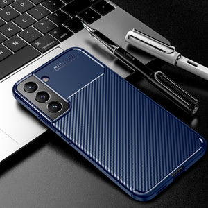 Case for Samsung Galaxy S22 Ultra, [Carbon Fiber Design][Grid Heat Dissipation Lining] Ultra Slim Shockproof Protective Case - 0 for Galaxy S22 / Blue / United States Find Epic Store