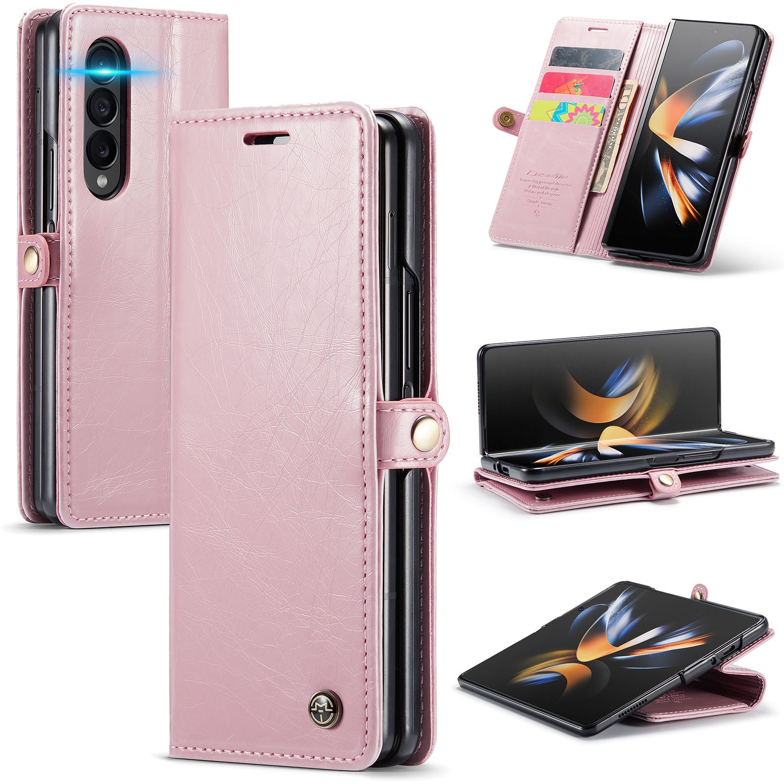 Case For Samsung Galaxy Z Fold 4 5G Retro Purse Leather Luxury Magnetic Card Holder All-Round Protection Wallet Cover - 0 Find Epic Store